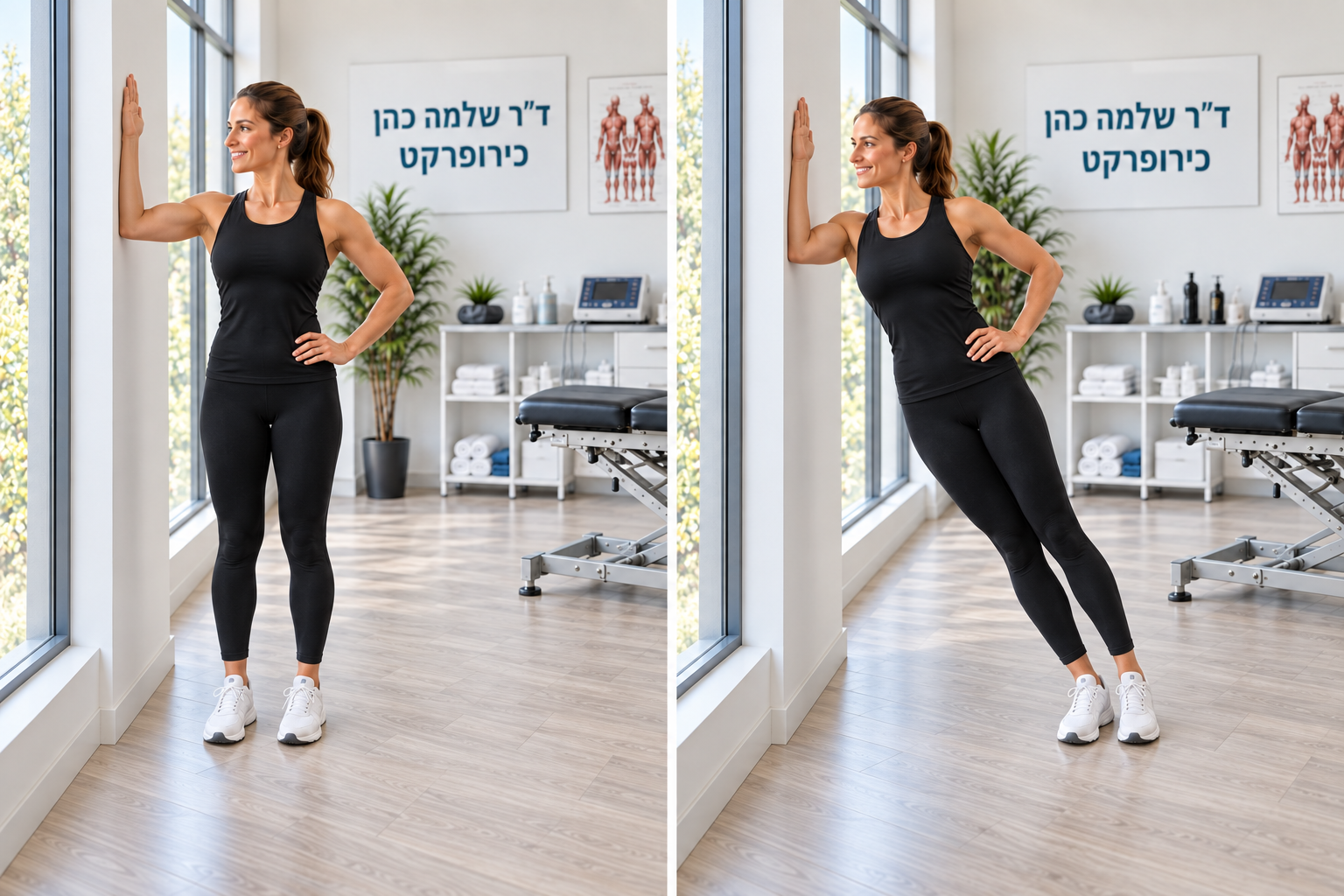 תמיכת צד בעמידה כנגד קיר — התחלה וביצוע