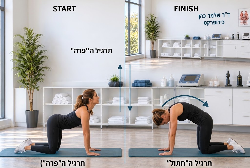 תרגיל חתול פרה לגב עליון