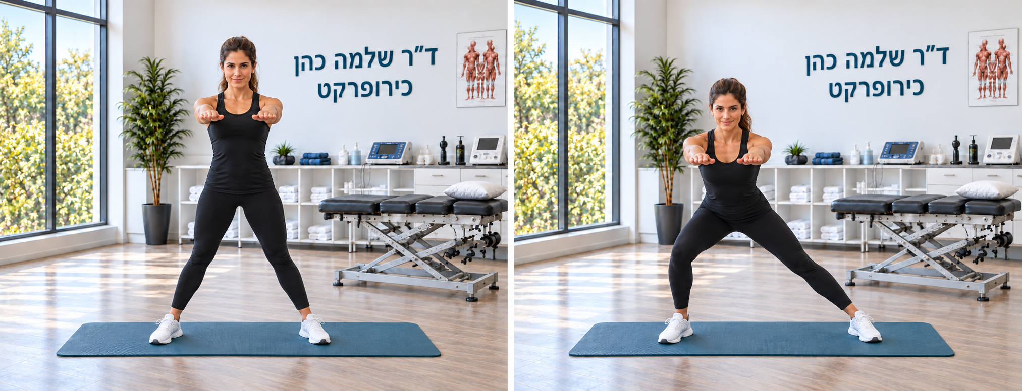 העברת משקל הצידה במכרע צדי רדוד — התחלה וסיום