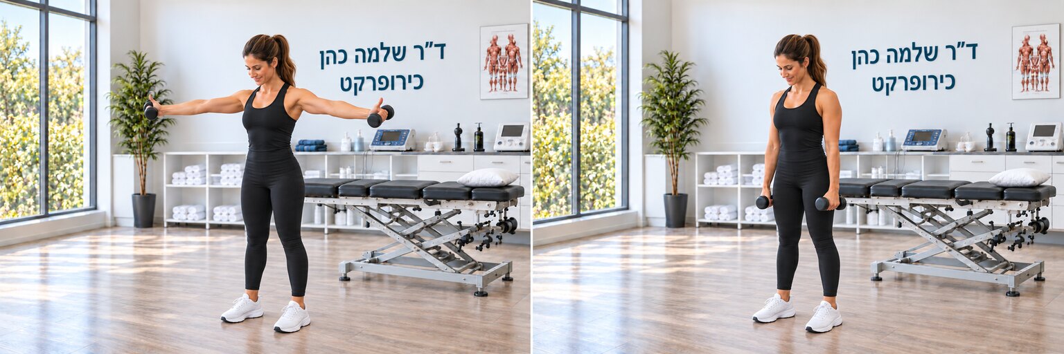הרמה באלכסון לפיתוח סיבולת — הדגמת תנוחת מוצא וסיום